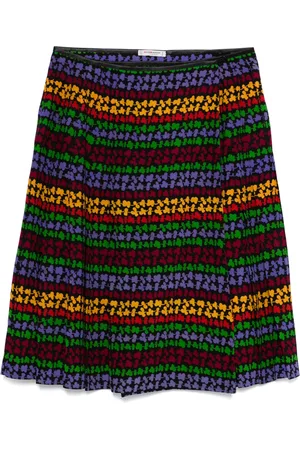 Saint Laurent Falda midi con tréboles estampados 1980