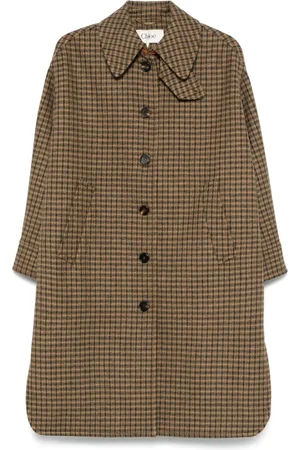 Chloé Abrigo con cuadros estampados