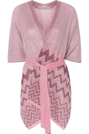D.EXTERIOR Poncho de tejido chevron