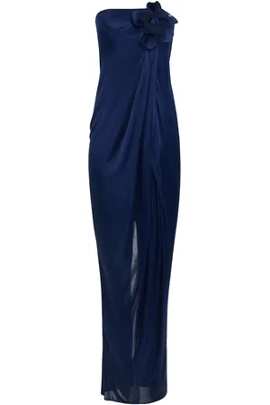 Elisabetta Franchi Vestido satinado con aplique floral