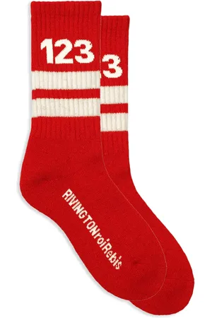 RRR-123 Calcetines tejidos con logo en intarsia
