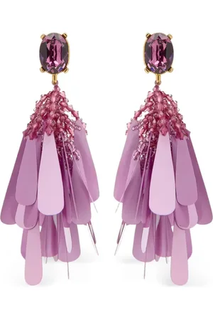 Oscar de la Renta Aretes de clip Sequin Petal