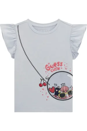 Guess Playera con volantes en las mangas
