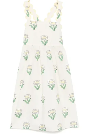 Stella McCartney Vestido con ribete festoneado