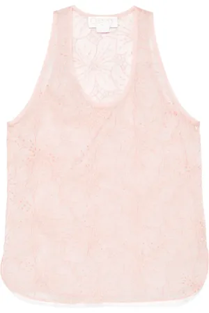 GENNY Top de organza con bordado floral