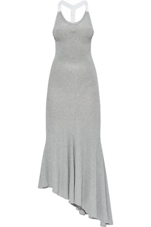 OFF-WHITE Vestido midi con diseño tejido de canalé