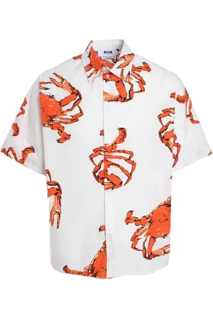 Msgm Camisa con motivo de cangrejo