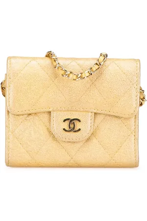 CHANEL Bolsa crossbody CC Quilted Iridescent Caviar Flap Card Holder on Chain 2019
