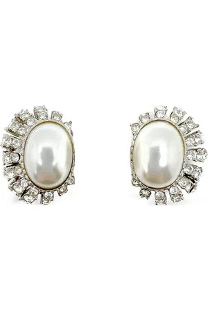 Kenneth Jay Lane Aretes de clip Mabe con perla artificial 1990 de archivo