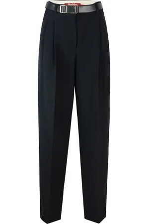 Max Mara Pantalones rectos con cinturón