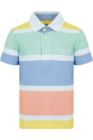 Lapin House Playera tipo polo con rayas estampadas