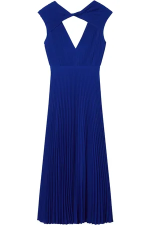 ST. JOHN Vestido midi con detalle de pliegues