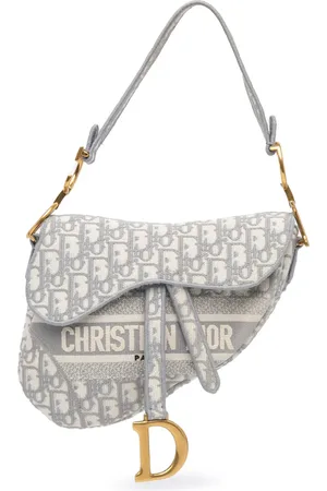 Dior Bolsa de hombro Oblique Embroidered Canvas Saddle Bag 2020