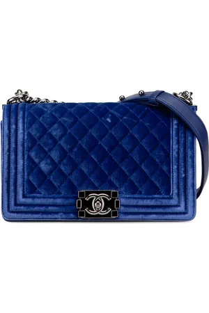 CHANEL Bolsa crossbody Medium Quilted Velvet Boy Flap 2015-2016