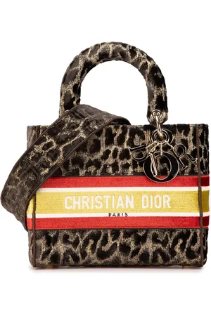 Dior Bolsa satchel Mizza Medium Embroidered Velvet Leopard Lady D Lite 2021