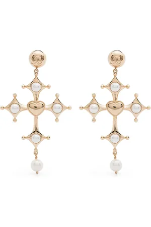 BLUMARINE Aretes con dije de cruz
