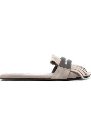 Brunello Cucinelli Flip flops con detalle de cadena Monili
