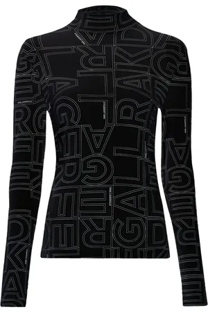 Karl Lagerfeld Top con logo estampado y cuello falso