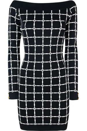 Elisabetta Franchi Vestido con logo en jacquard