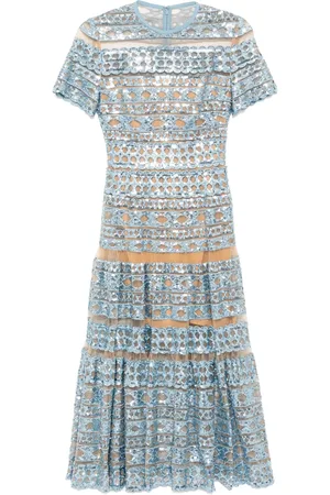 Elie saab Vestido con tul bordado