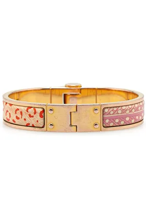 Hermès Pulsera 20th Century Narrow Enamel Baobab Cat Charniere Bracelet GM