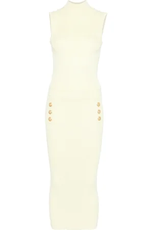 Balmain Vestido midi con diseño tejido