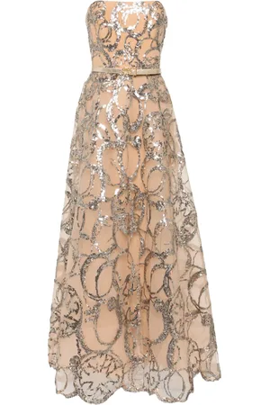 Elie saab Vestido de fiesta strapless bordado