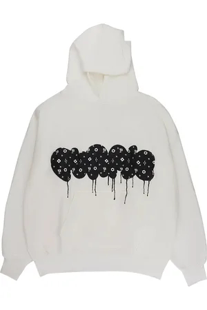 Purple Brand Hoodie "White" con logo de tela polar