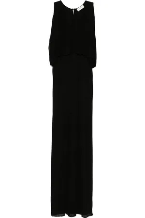 Saint Laurent Vestido largo con diseño drapeado