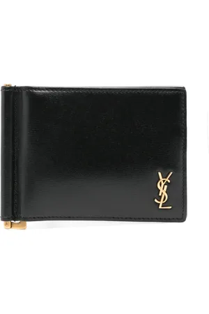 Saint Laurent Cartera con placa Cassandre
