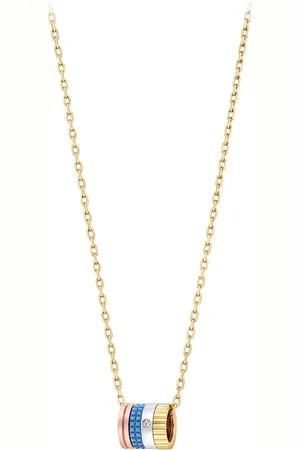 Boucheron Collar Quatre Blue de anillo epqueño en oro amarillo, blanco y rosa de 18kt con diamantes