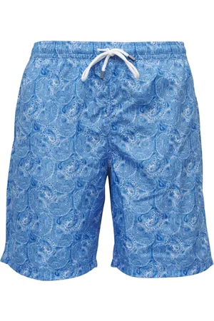 FEDELI Shorts de playa con estampado de cachemira