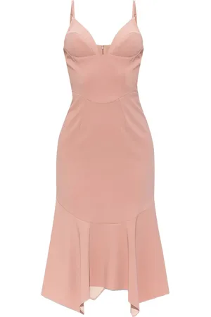 Dsquared2 Vestido midi con dobladillo asimétrico