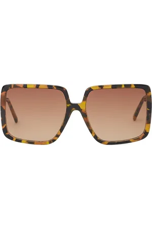 Karl Lagerfeld Lentes de sol con armazón cuadrada estilo carey
