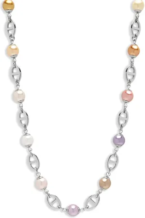 Nialaya Collar de cadena con perla marina