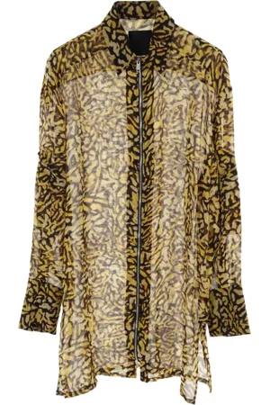 Givenchy Camisa de seda con estampado de leopardo 2010