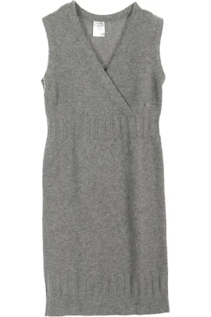 CHANEL Vestido cruzado sin mangas 1986-1988