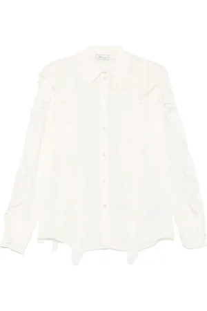 BLUMARINE Camisa de seda con volantes