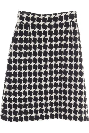 CHANEL Falda acampanada con motivo de cuadros 1986-1988
