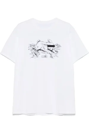 Maison Margiela Playera con ilustración estampada