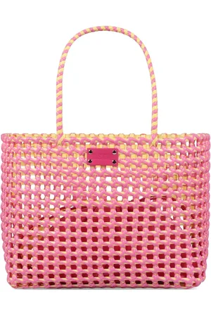 Msgm Tote entretejida con parche del logo