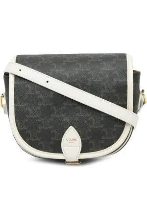 Céline 2020 Medium Triomphe Coated Canvas Folco crossbody bag