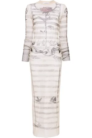 Jean Paul Gaultier Vestido largo Tattoo Marinière