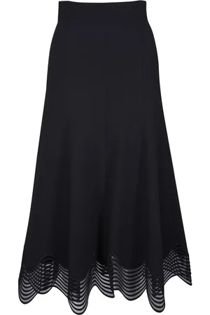 AKRIS Falda midi con dobladillo de encaje