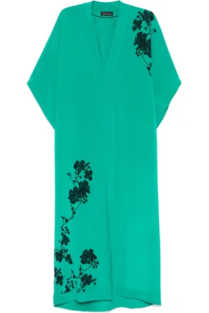 CARINE GILSON Vestido tipo caftán de seda