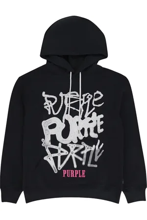 Purple Brand Distorted logo-print "Black" hoodie