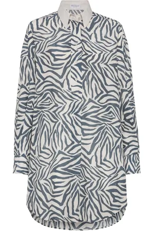 Brunello Cucinelli Vestido camisero de seda