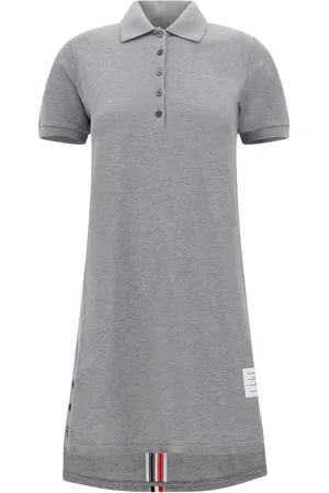Thom Browne Vestido estilo playera tipo polo midi con rayas RWB