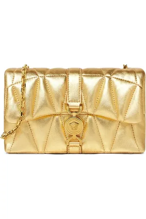 VERSACE Quilted metallic clutch bag