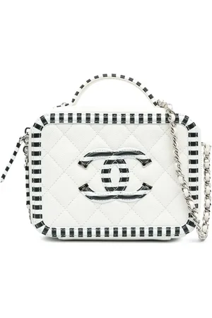 CHANEL Cosmetiquera Small Caviar CC Filigree Striped Case 2019